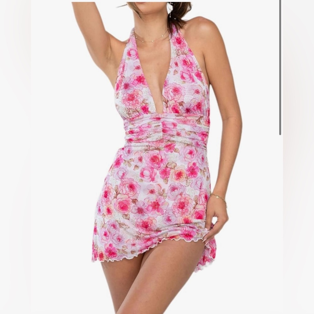 Pink halter dress. size L/8